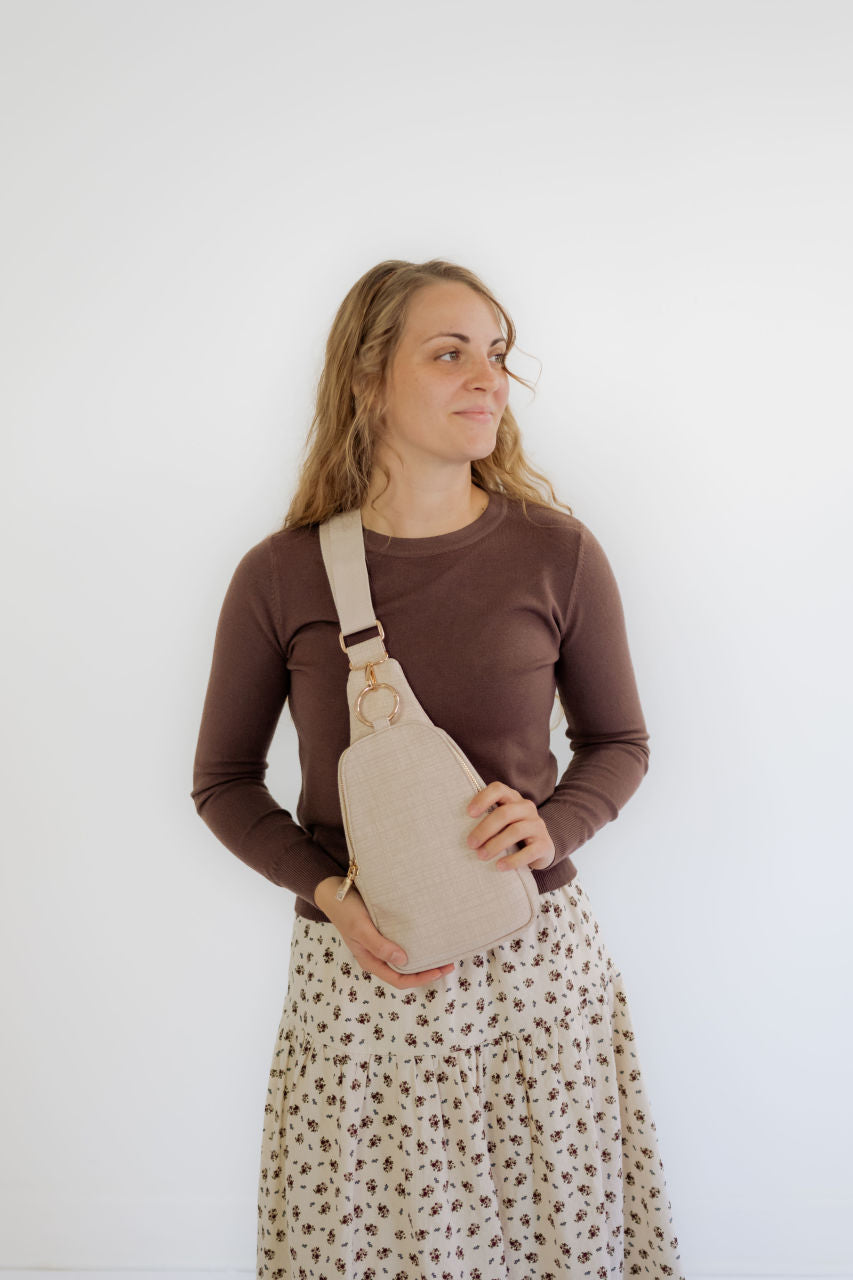 Canvas Crossbody Purse in Bone - Canvas Crossbody Purse in Bone - Default Title - Salt and Honey