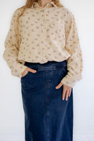 Margaret Denim Midi Skirt in Dark Wash - Womens - Bottoms - Skirts