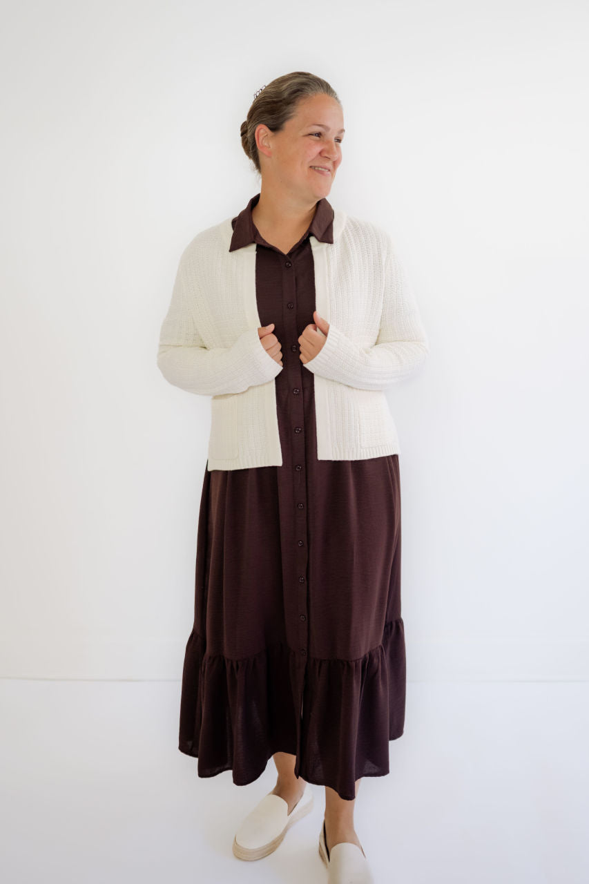 Augustine Textured Cardigan Creamy White - Augustine Textured Cardigan Creamy White - S - Salt and Honey