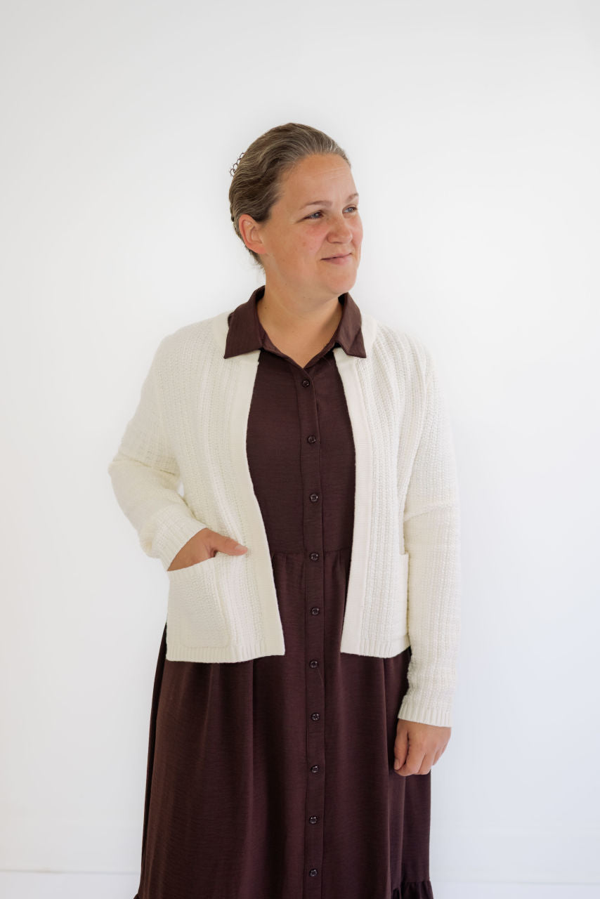 Augustine Textured Cardigan Creamy White - Augustine Textured Cardigan Creamy White - S - Salt and Honey