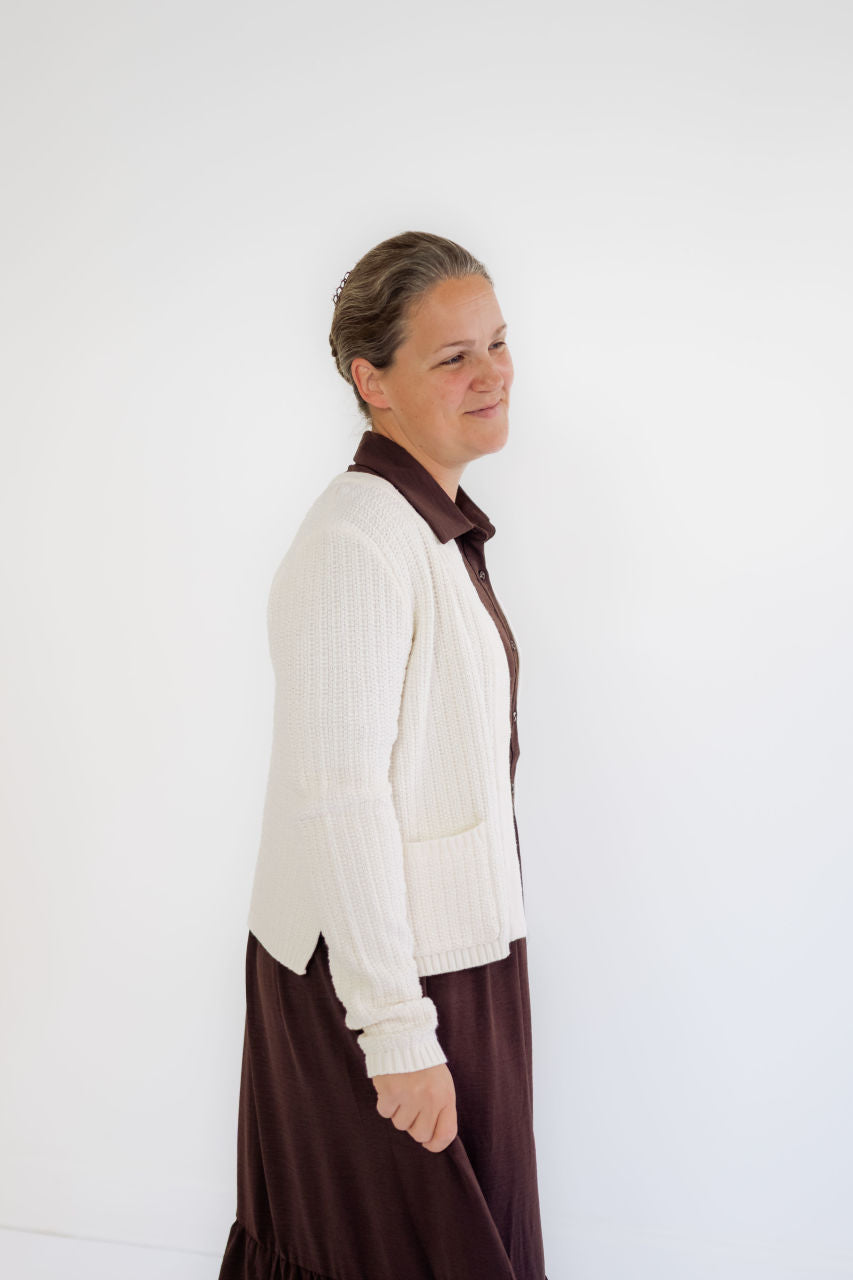 Augustine Textured Cardigan Creamy White - Augustine Textured Cardigan Creamy White - S - Salt and Honey