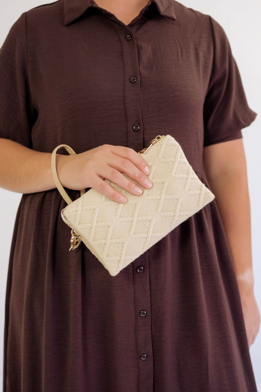 Sweater Textured Wristlet Purse - Sweater Textured Wristlet Purse - Default Title - Salt and Honey