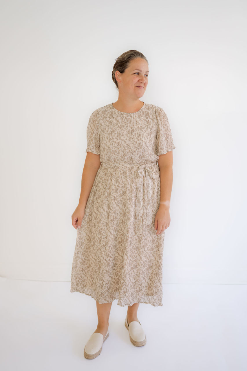 Taylor Floral Chiffon Dress in Ivory Cream - Taylor Floral Chiffon Dress in Ivory Cream - S - Salt and Honey