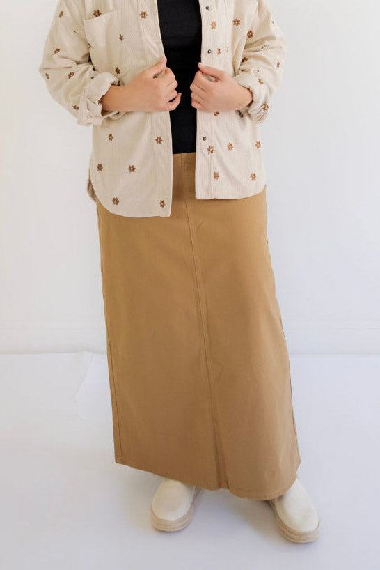 Emma Maxi Skirt in Khaki- FINAL SALE - Womens - Bottoms - Skirts