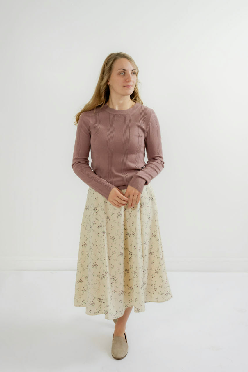 Presley Ribbed Sweater in Rose - Presley Ribbed Sweater in Rose - S - Salt and Honey