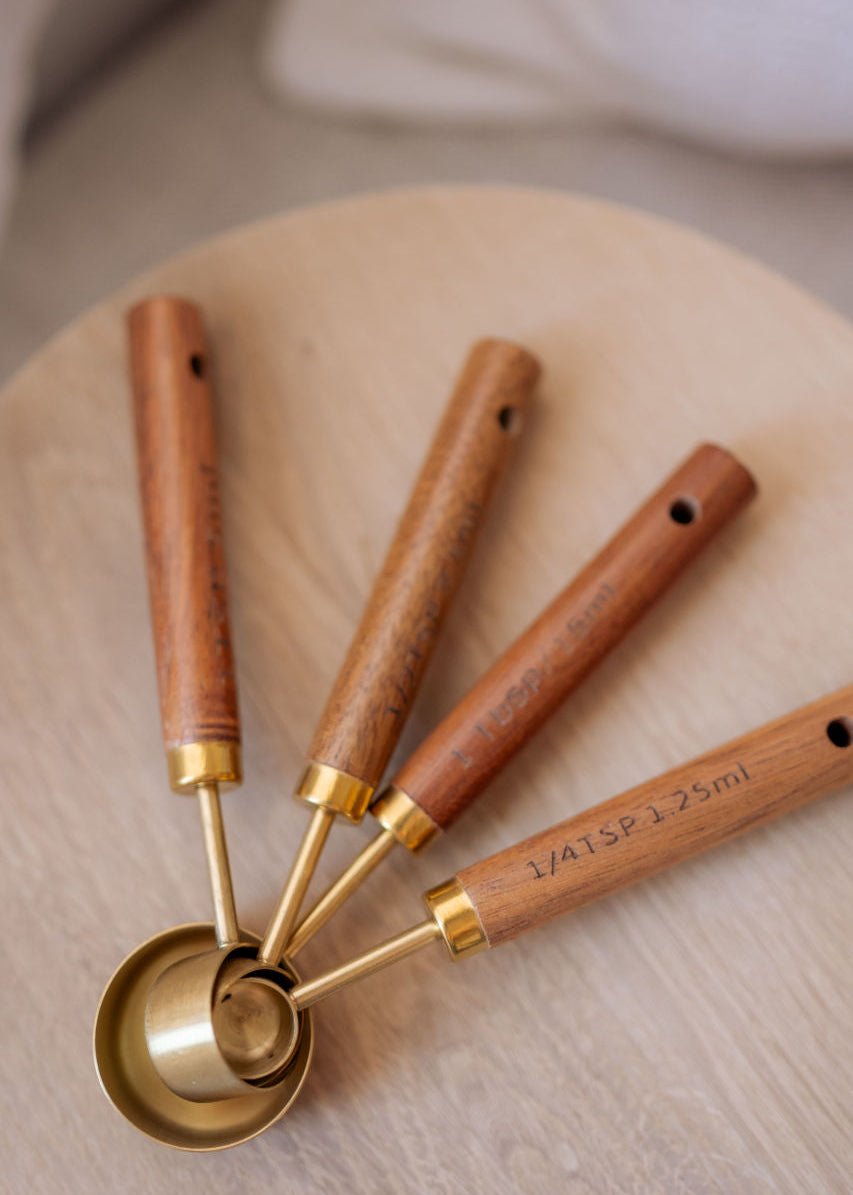 Gold Stainless Steel Measuring Spoon Set - Gold Stainless Steel Measuring Spoon Set - Default Title - Salt and Honey