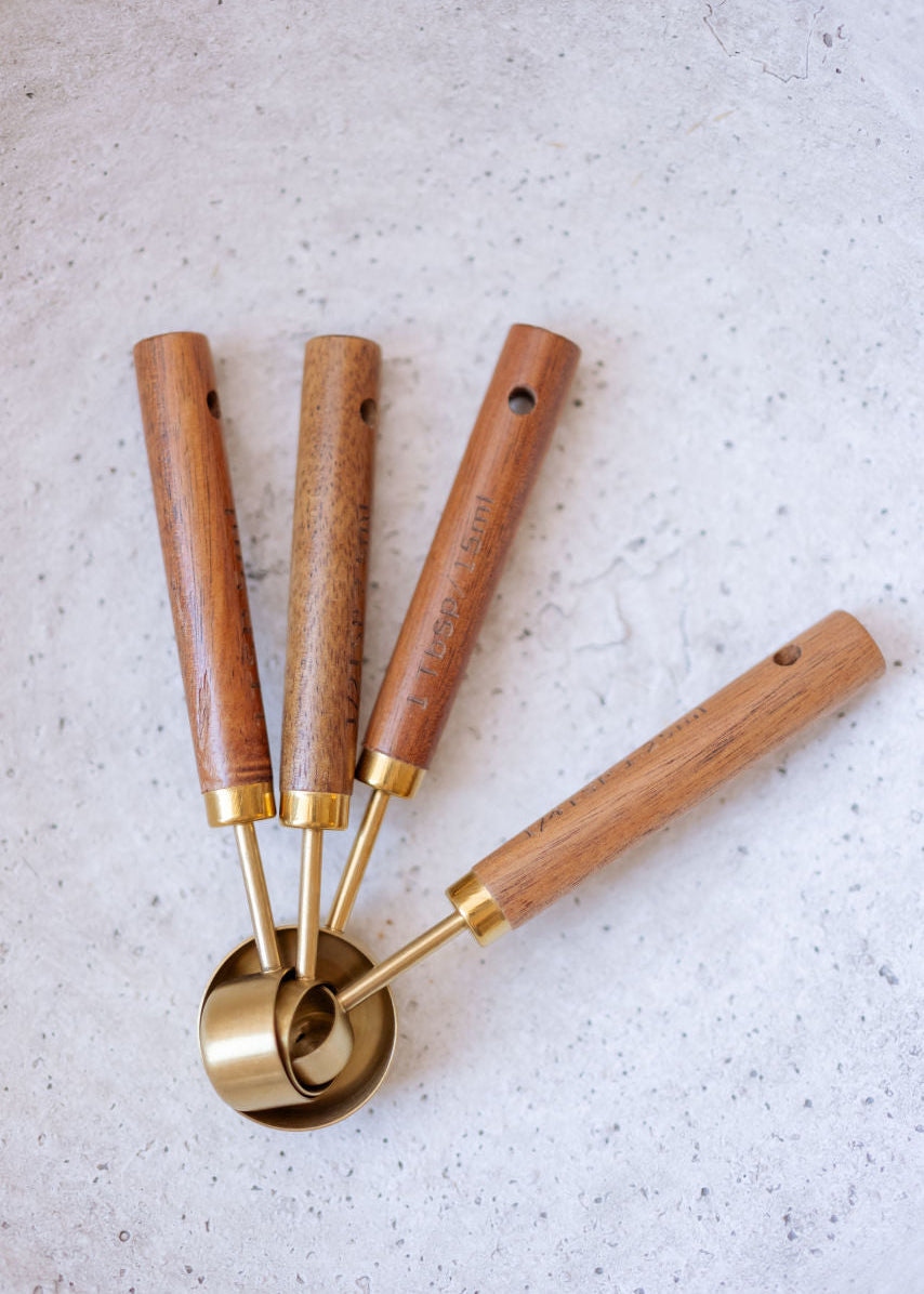 Gold Stainless Steel Measuring Spoon Set - Gold Stainless Steel Measuring Spoon Set - Default Title - Salt and Honey