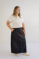 Elsie Classic Denim Skirt in Vintage Black- FINAL SALE - Womens - Bottoms - Skirts