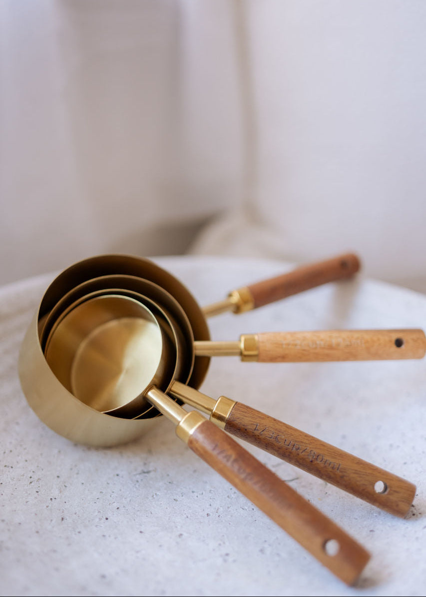 Gold Stainless Steel Measuring Cup Set