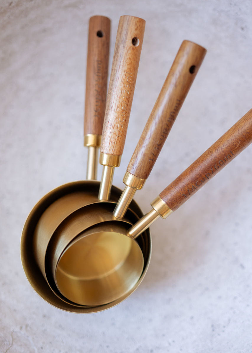 Gold Stainless Steel Measuring Cup Set
