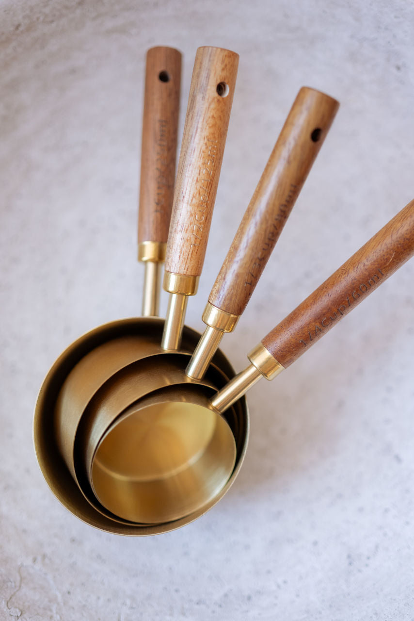 Gold Stainless Steel Measuring Cup Set