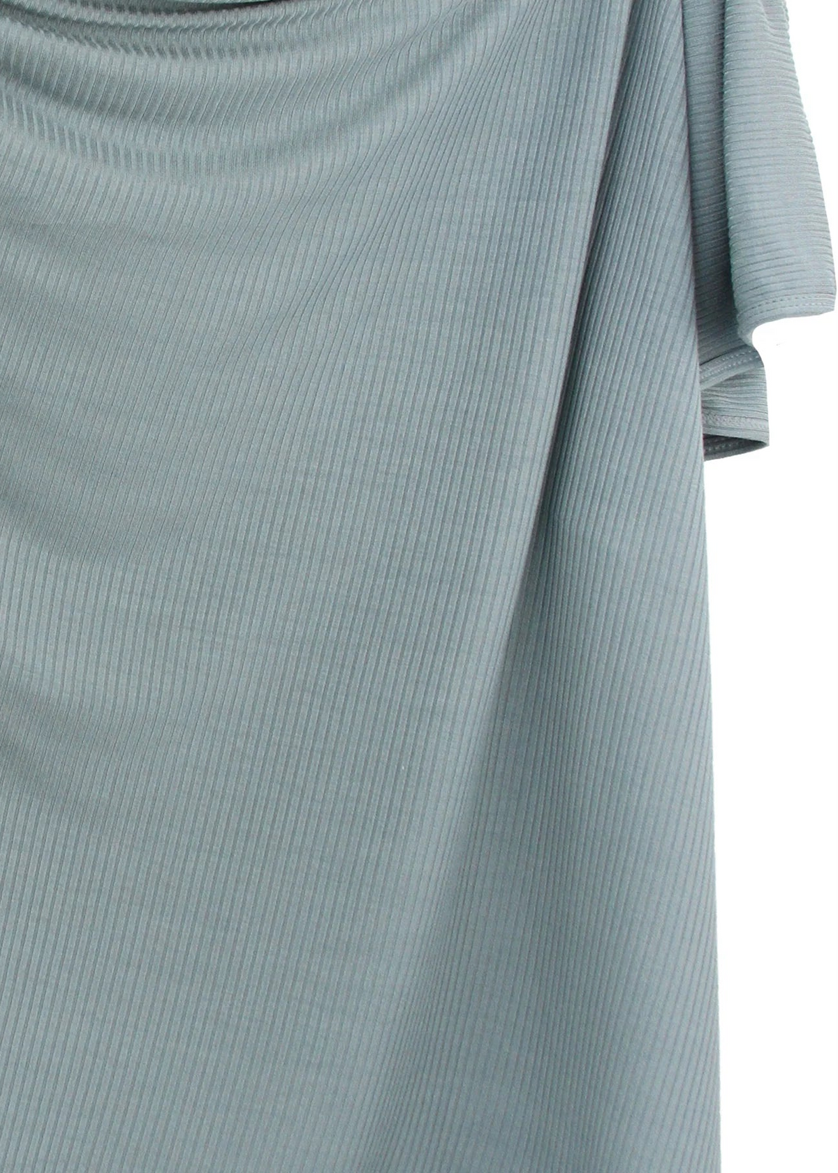 Close-up of a light blue ribbed fabric texture