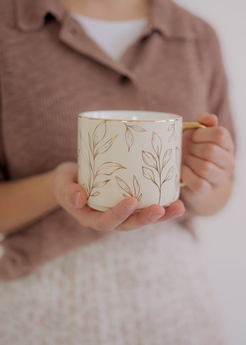 Gold Leaves Coffee Mug - Gold Leaves Coffee Mug - Default Title - Salt and Honey