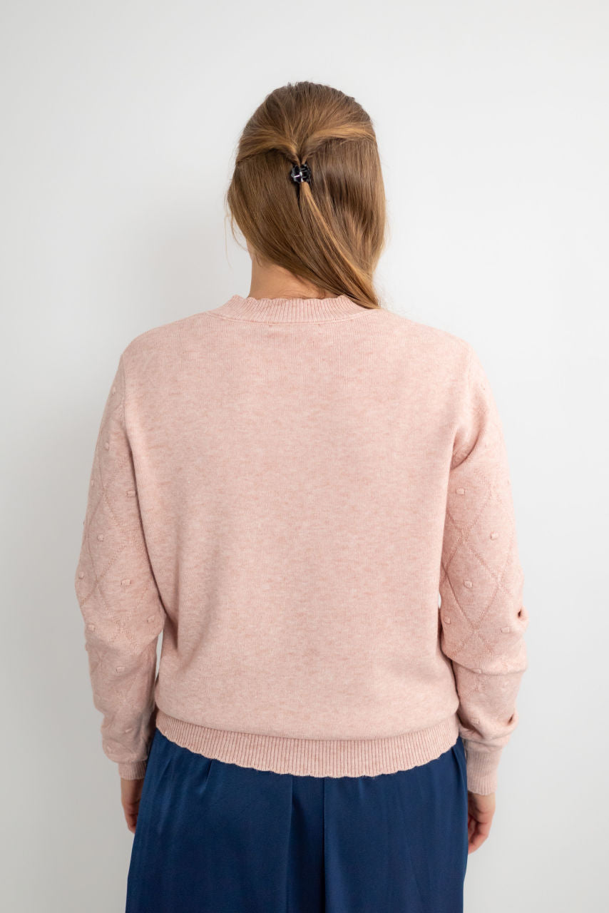 Anne Dainty Scalloped Sweater in Blush