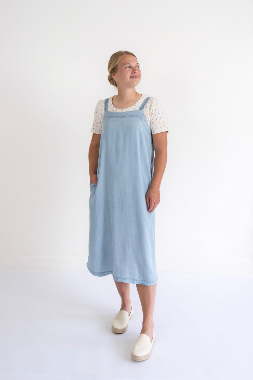 Kinsley Midi Chambray Overall Dress