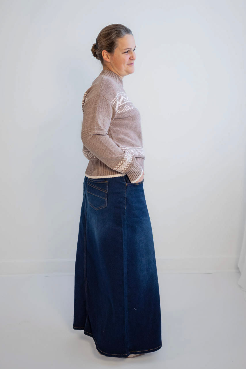 Rosemary Denim Skirt in Dark Wash