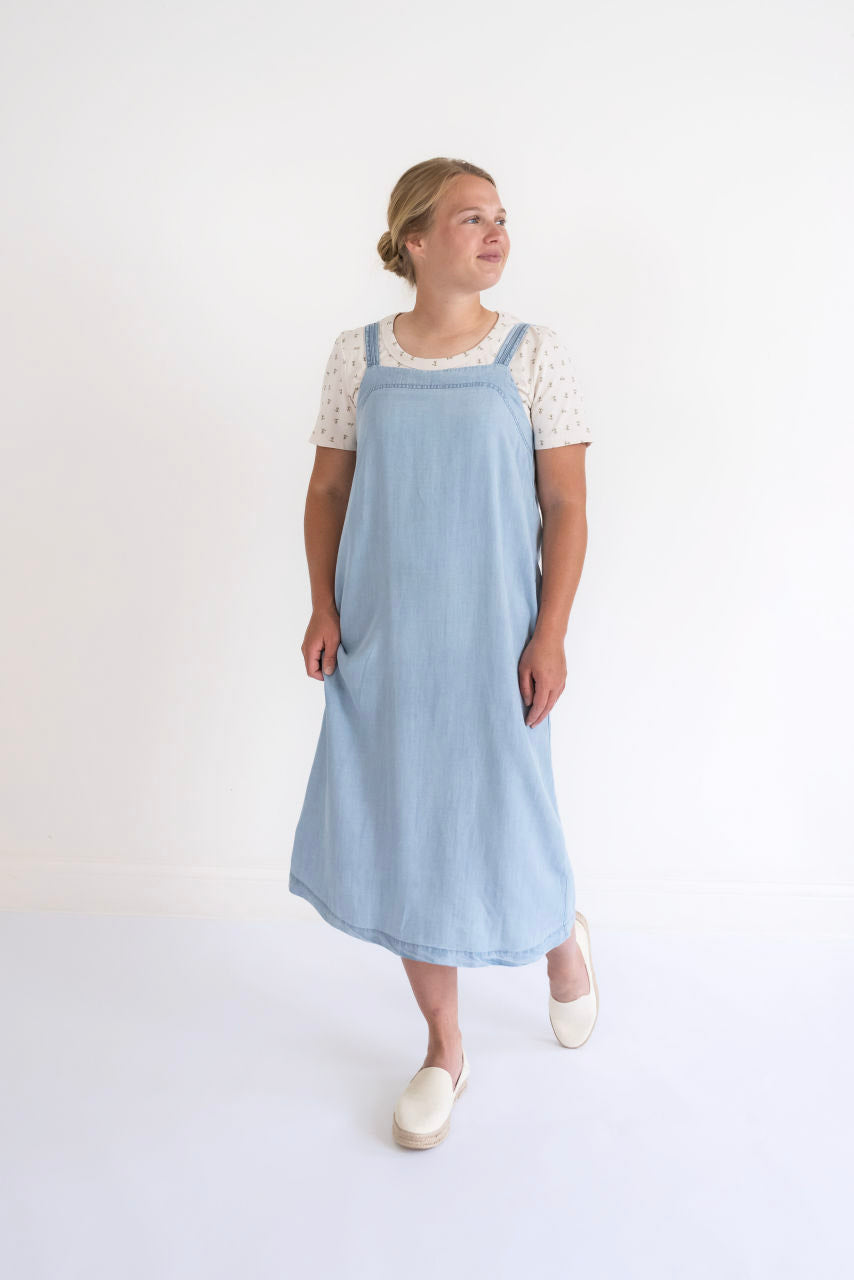 Kinsley Midi Chambray Overall Dress