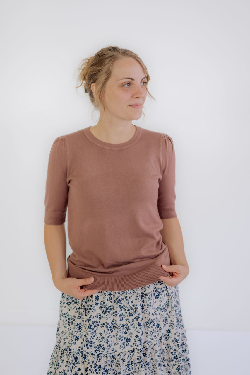 Maysen Knit Sweater Top in Marsala - Maysen Knit Sweater Top in Marsala - S - Salt and Honey