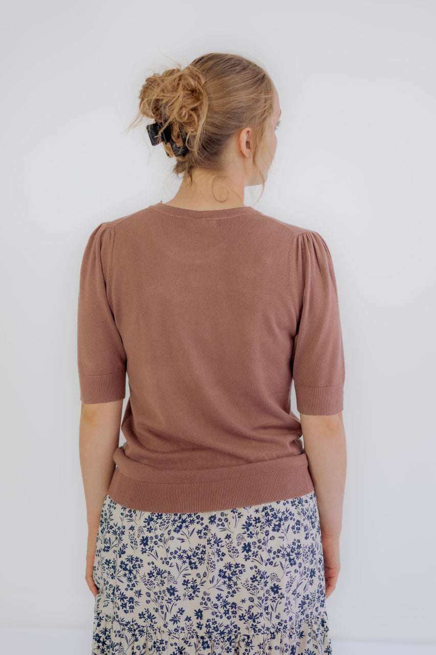 Maysen Knit Sweater Top in Marsala - Maysen Knit Sweater Top in Marsala - S - Salt and Honey