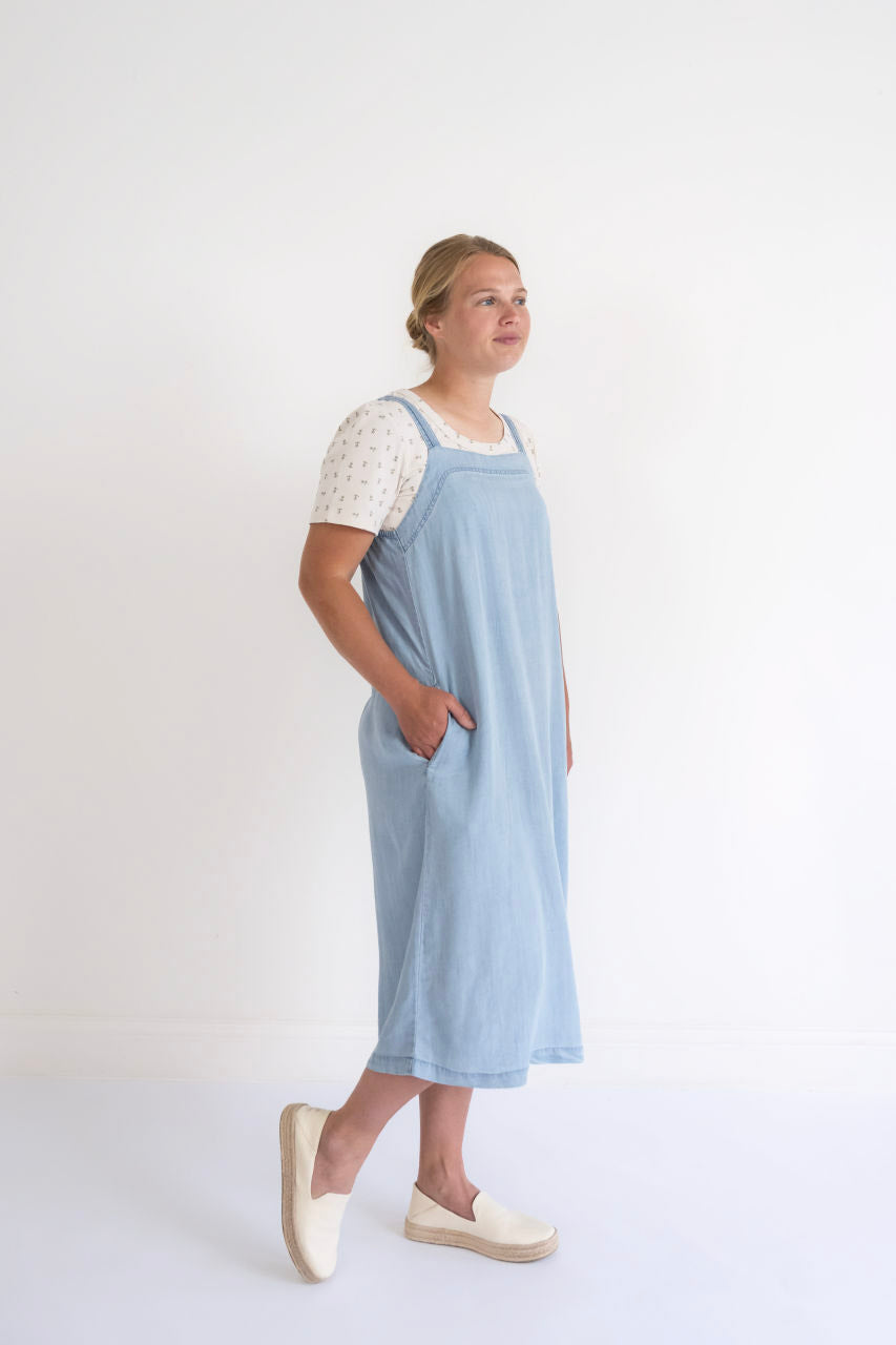 Kinsley Midi Chambray Overall Dress