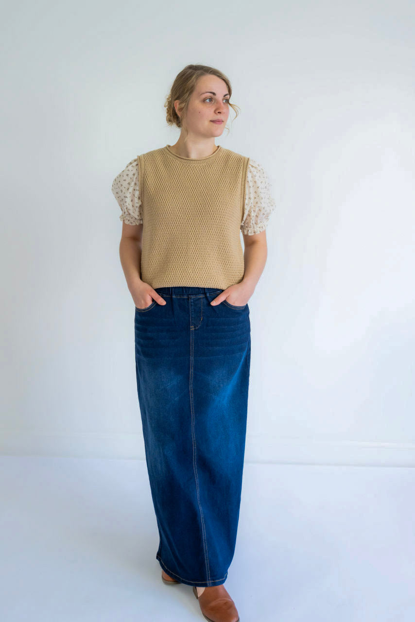 Rosemary Denim Skirt in Dark Wash
