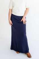 Loretta Knit Maxi Skirt in Navy - FINAL SALE - Loretta Knit Maxi Skirt in Navy - FINAL SALE - XS (36) - Salt and Honey