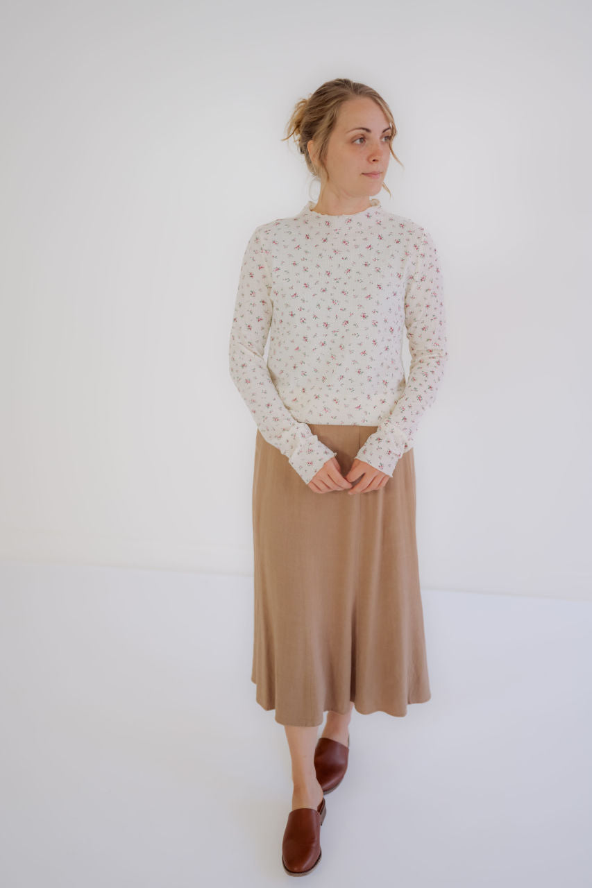 Teresa Linen Midi Skirt in Mocha - FINAL SALE - Teresa Linen Midi Skirt in Mocha - FINAL SALE - S - Salt and Honey