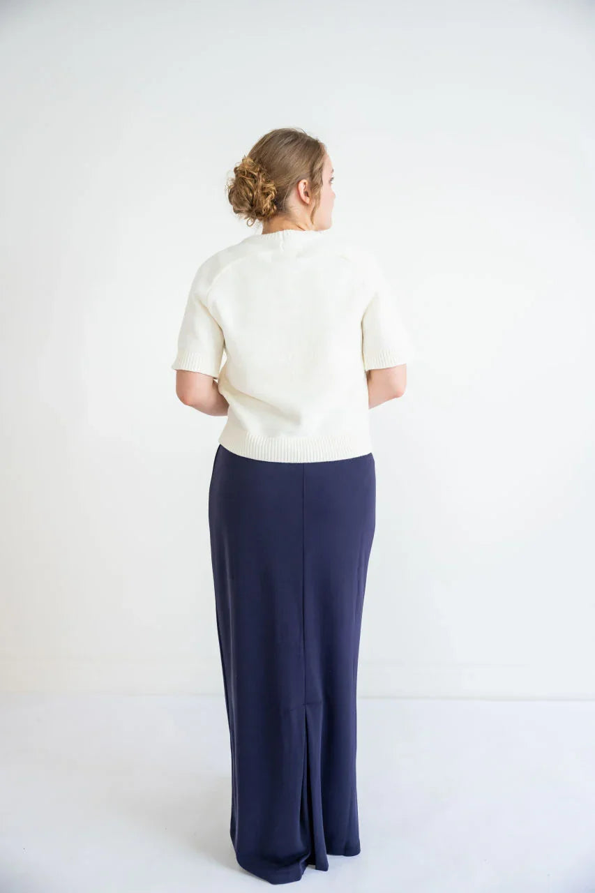 Loretta Knit Maxi Skirt in Navy - FINAL SALE - Loretta Knit Maxi Skirt in Navy - FINAL SALE - XS (36) - Salt and Honey