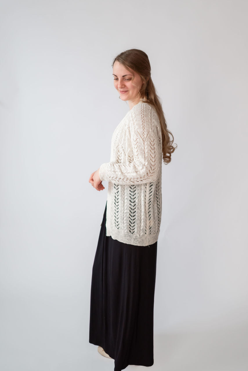 Alicia Crochet Cardigan in Ivory