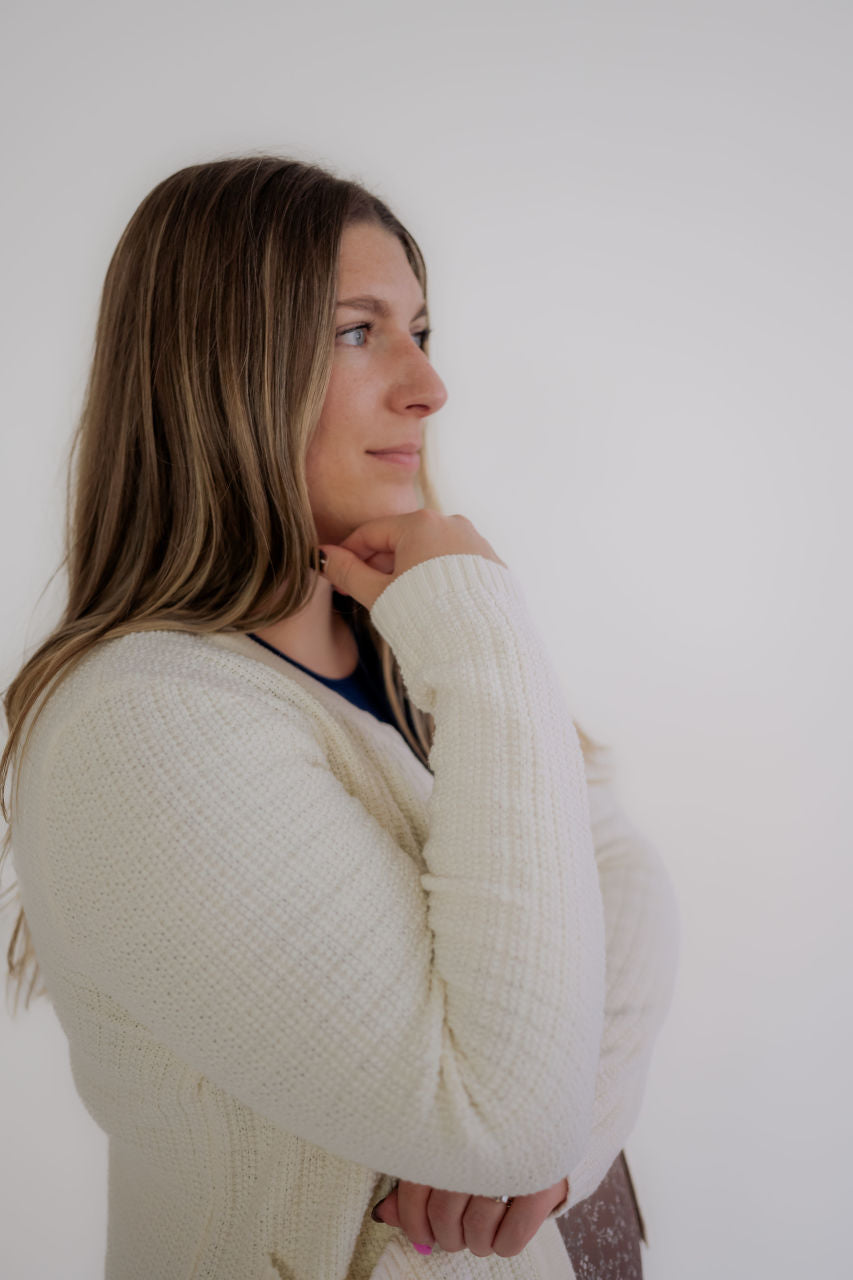 Augustine Textured Cardigan Creamy White - Augustine Textured Cardigan Creamy White - S - Salt and Honey