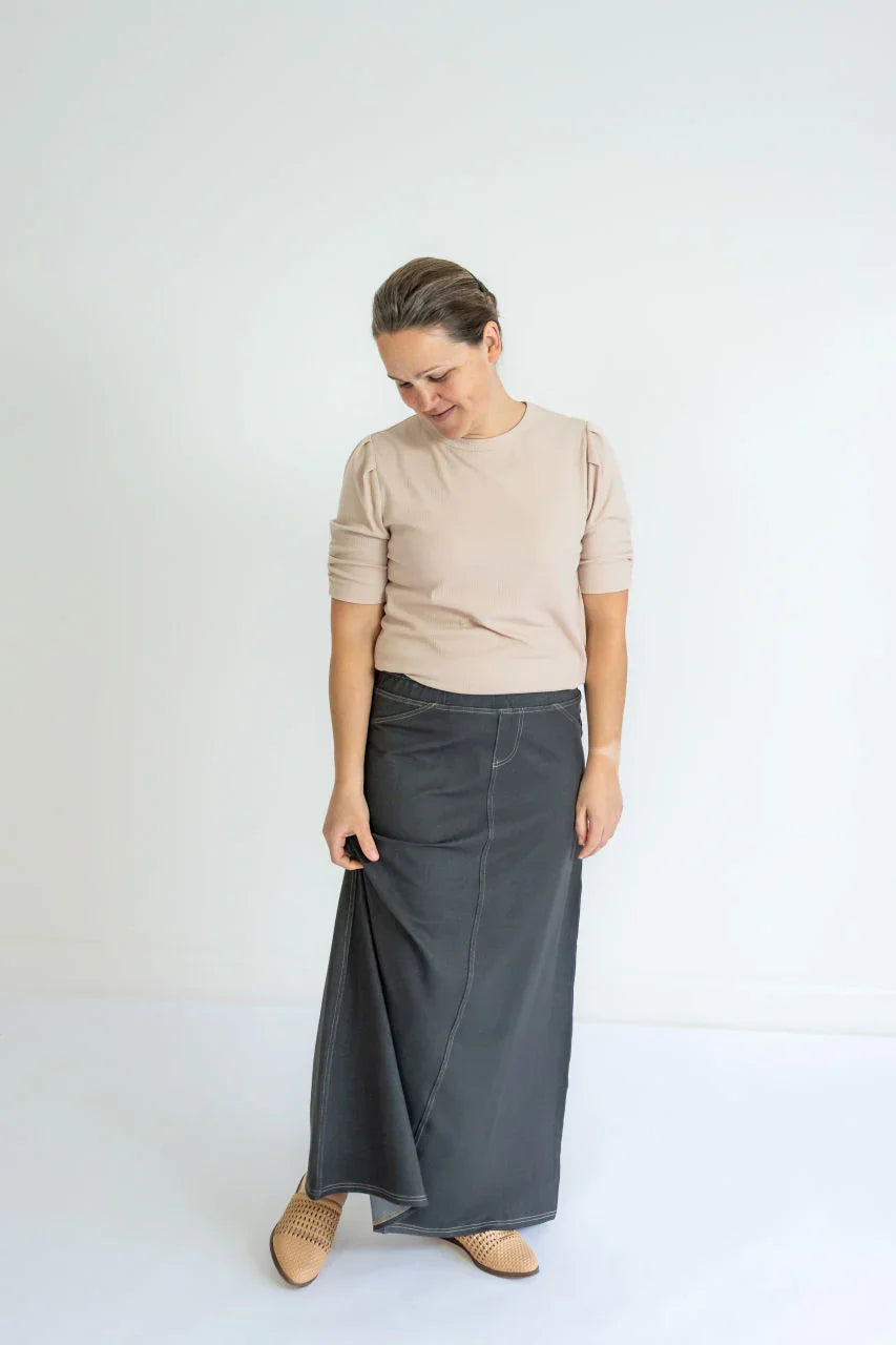 Caroline Knit Maxi Skirt in Gray - Caroline Knit Maxi Skirt in Gray - XS - Salt and Honey