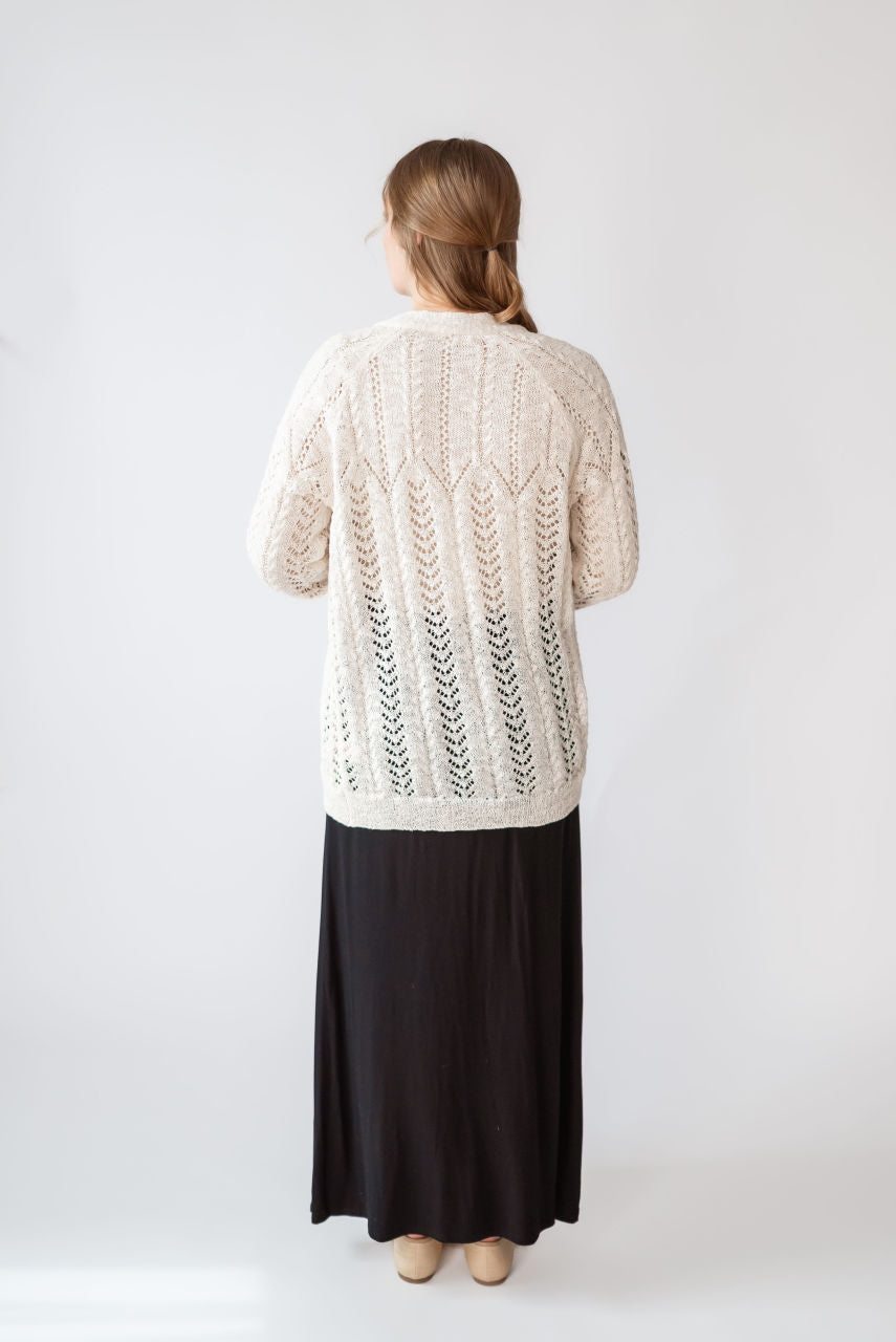 Alicia Crochet Cardigan in Ivory