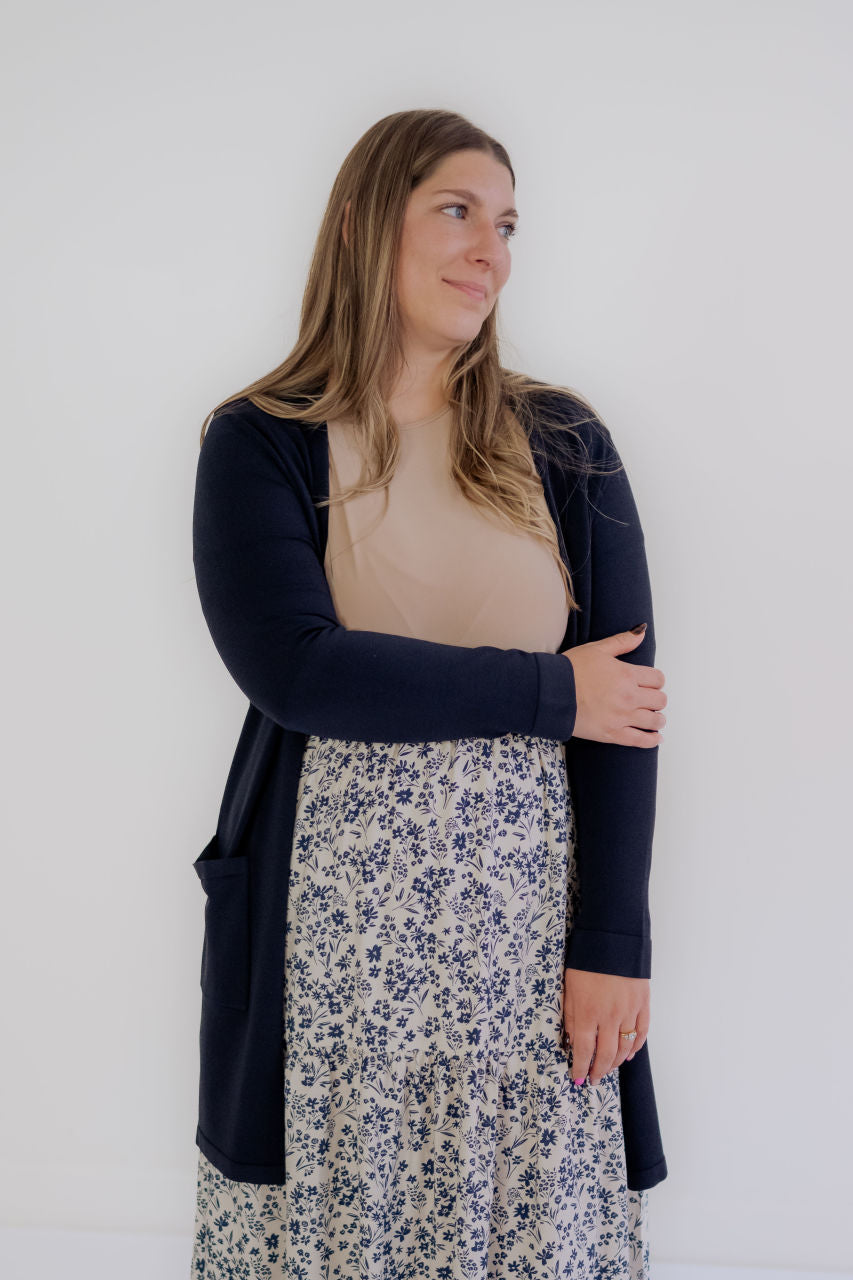 Cally Open Front Cardigan in Navy - Cally Open Front Cardigan in Navy - XS - Salt and Honey