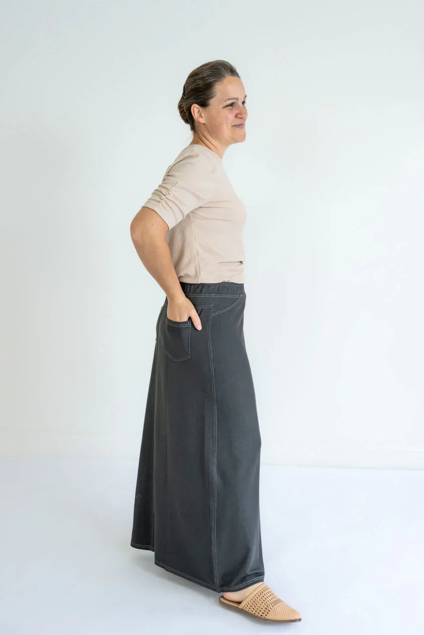 Caroline Knit Maxi Skirt in Gray - Caroline Knit Maxi Skirt in Gray - XS - Salt and Honey