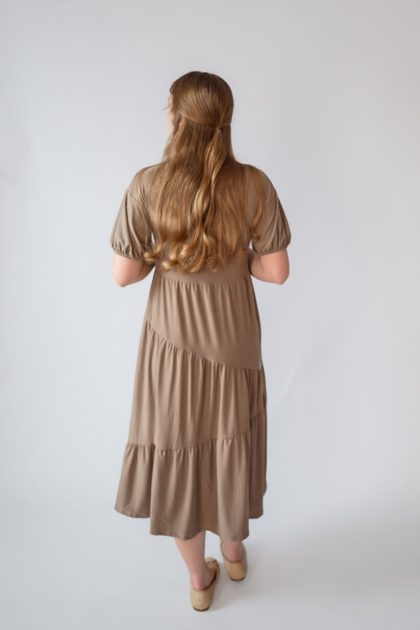 Madelyn Knit Midi Dress in Mocha - FINAL SALE