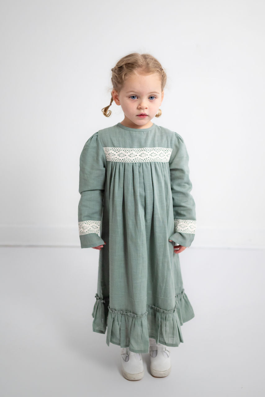 Patience Girls Midi Dress in London Fog