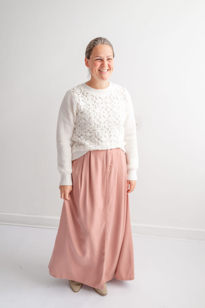 Sicily Maxi Skirt in Rose-Mauve