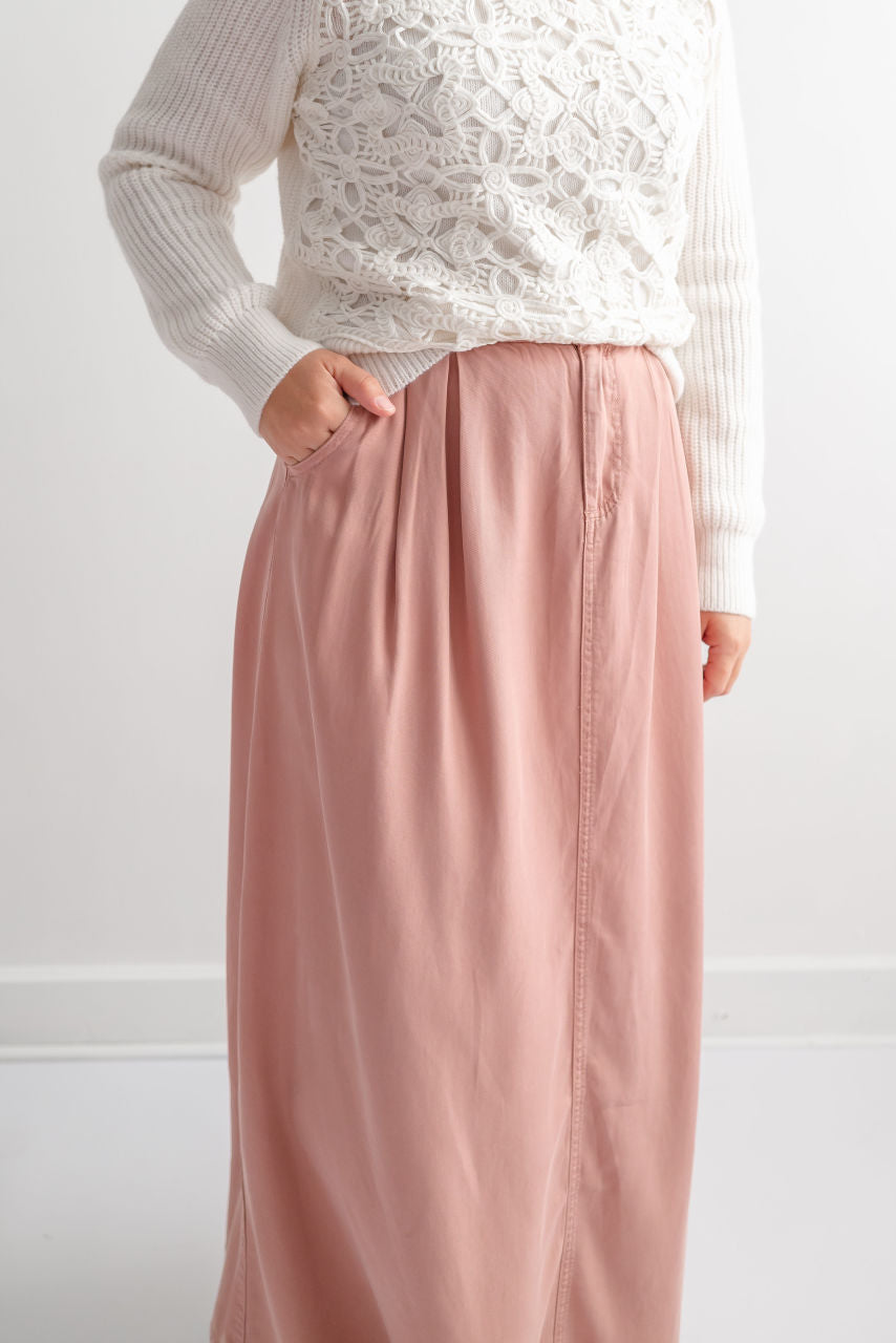 Sicily Maxi Skirt in Rose-Mauve