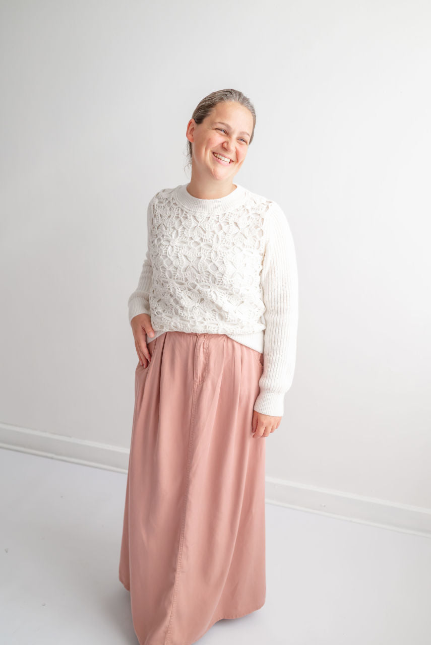 Sicily Maxi Skirt in Rose-Mauve