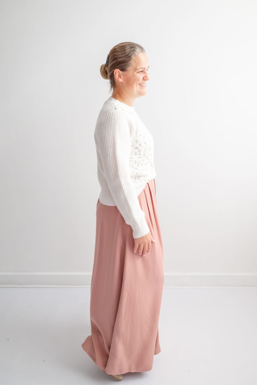 Sicily Maxi Skirt in Rose-Mauve