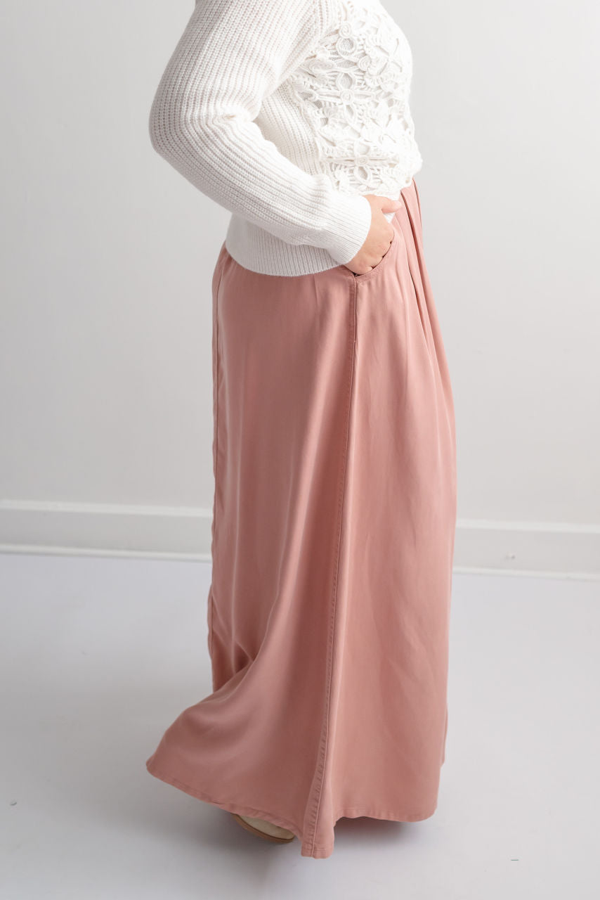 Sicily Maxi Skirt in Rose-Mauve