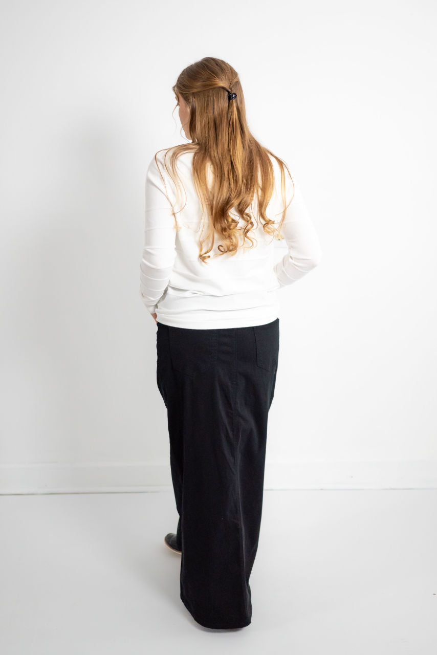 Camille Pintucked Sweater in Ivory