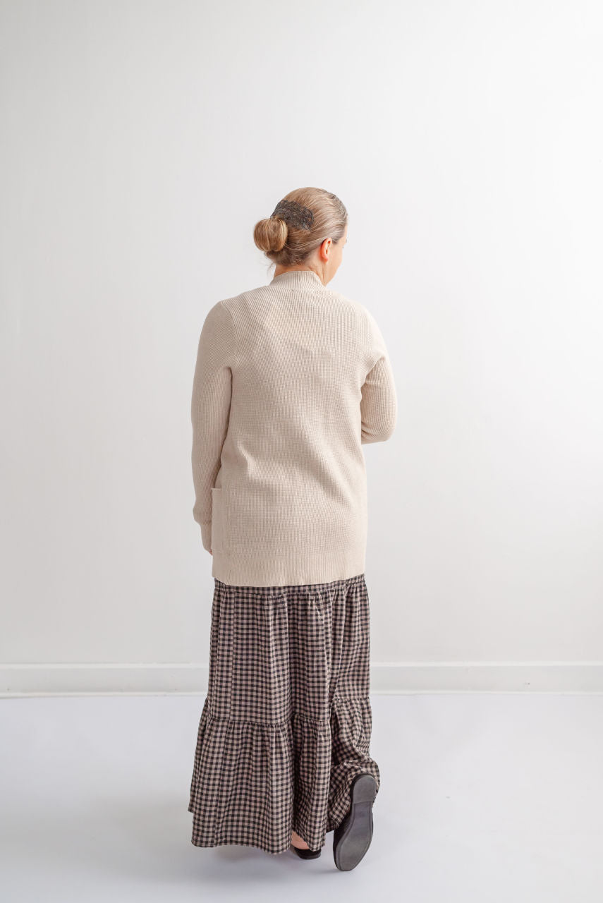 Holland Waffle Knit Cardigan Oatmeal