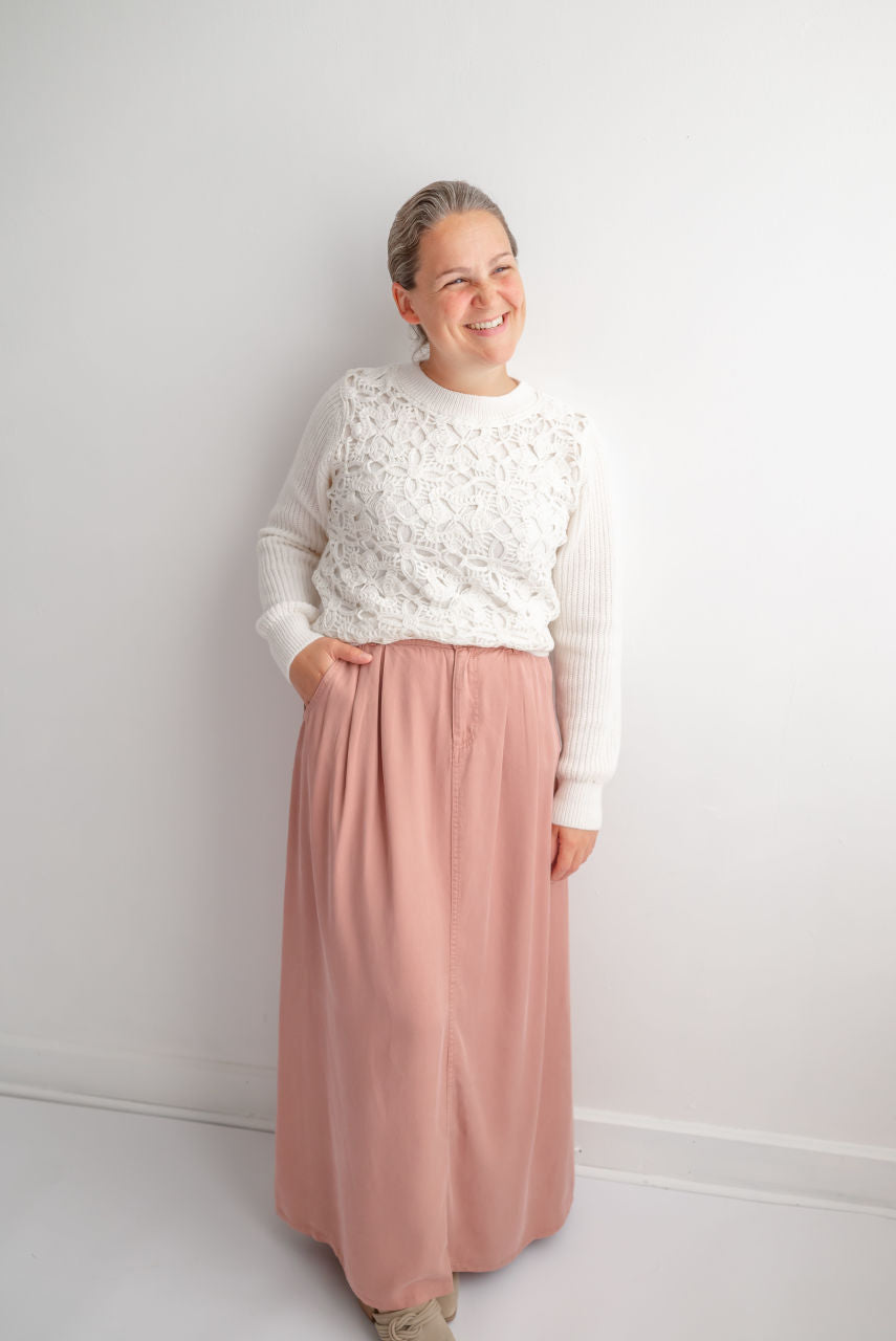 Sicily Maxi Skirt in Rose-Mauve