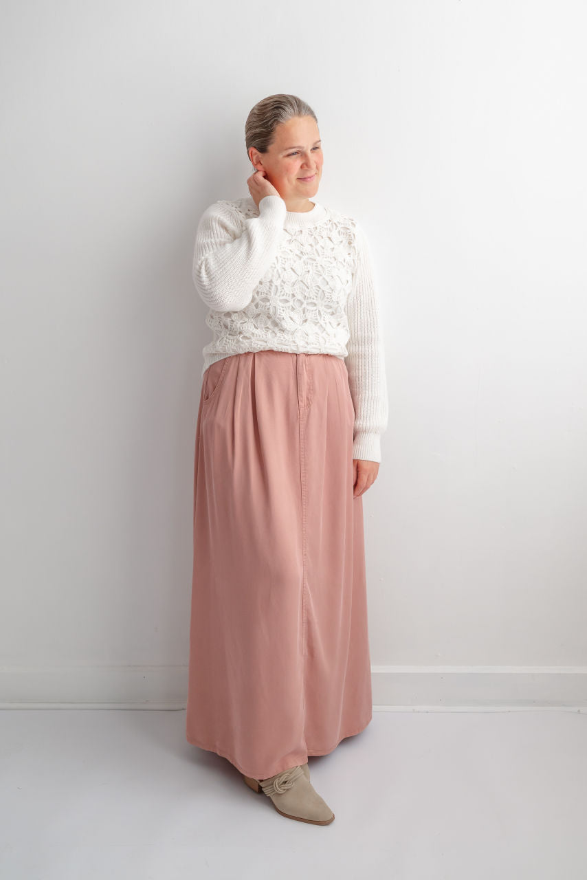 Sicily Maxi Skirt in Rose-Mauve