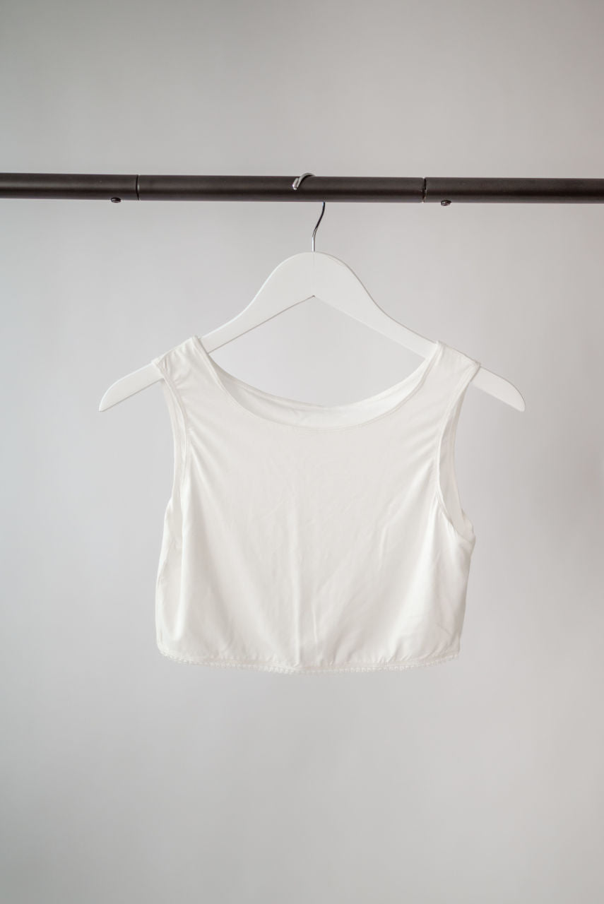 Cropped Layering Tank in French White