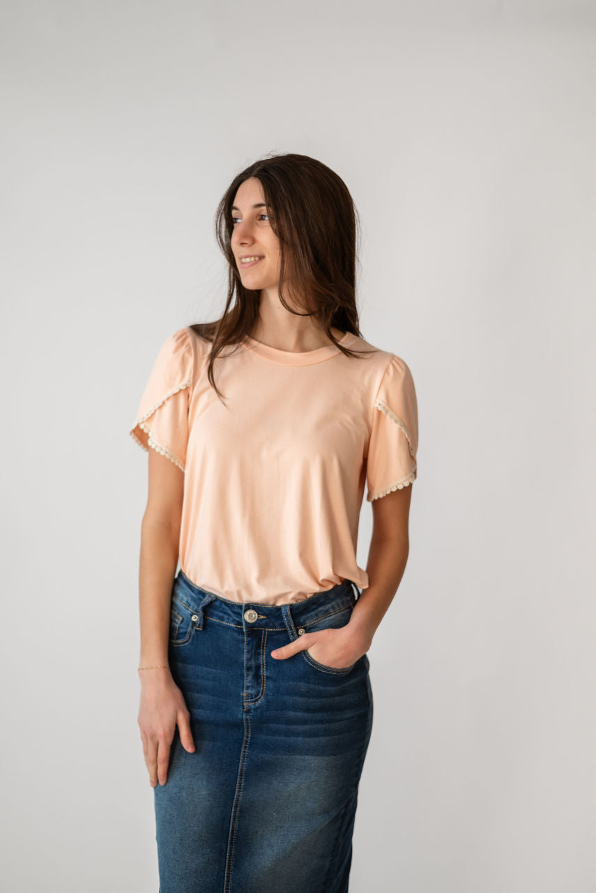 Cambria Top in Light Apricot - FINAL SALE