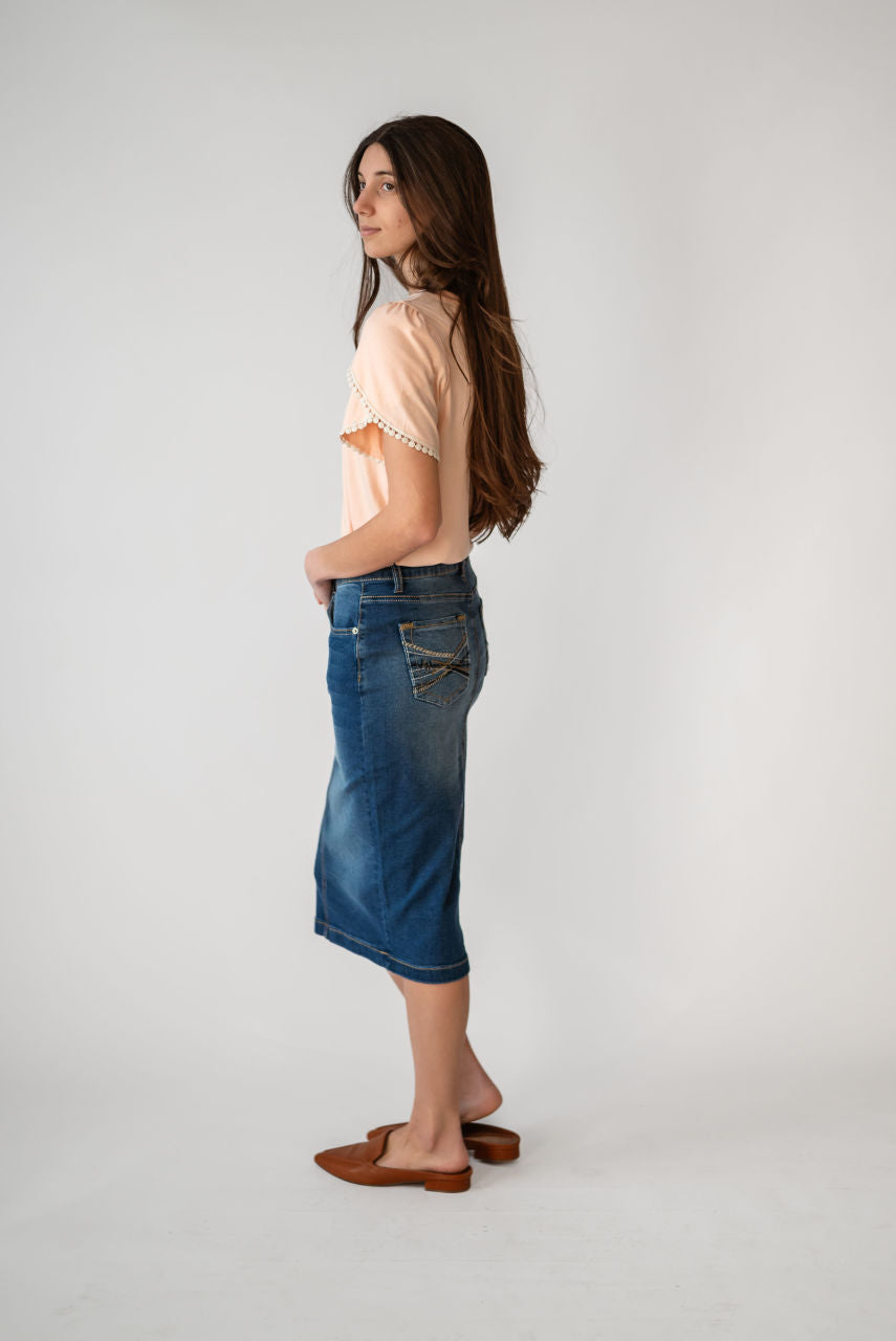 Amanda Denim Midi Skirt - FINAL SALE