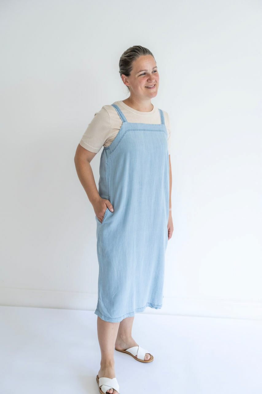 Kinsley Midi Chambray Overall Dress