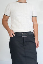 Solid Rectangle Buckle Belt in Black - Solid Rectangle Buckle Belt in Black - Default Title - Salt and Honey